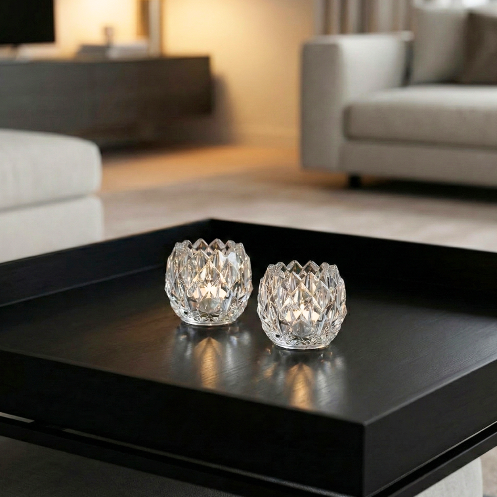 Set 2 Portavelas Cristal Cone