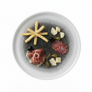 Plato Churchill Negro Cuarzo con Borde 26cms