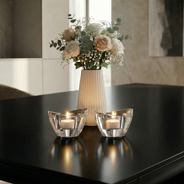 Set 2 Portavelas Cristal Manhattan