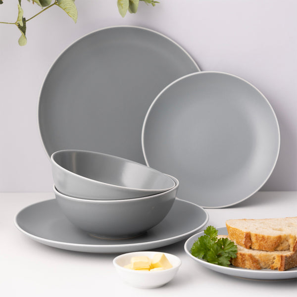 Juego Loza Classic Collection 12 Pzas Gris
