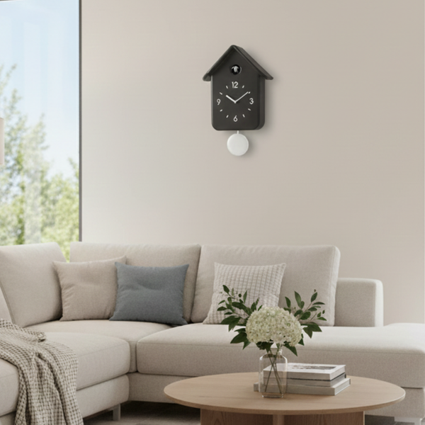 Reloj CuCkoo Negro con Péndulo Blanco