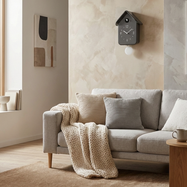 Reloj CuCkoo Negro con Péndulo Blanco