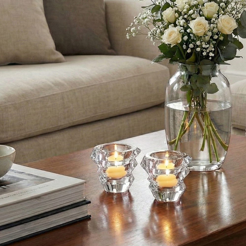 Set 2 Portavelas Cristal Slice