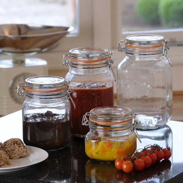 Frasco Kilner Cuadrado Cierre Clip 1Lt