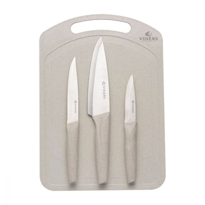 Set 3 Cuchillos con Tabla Organic