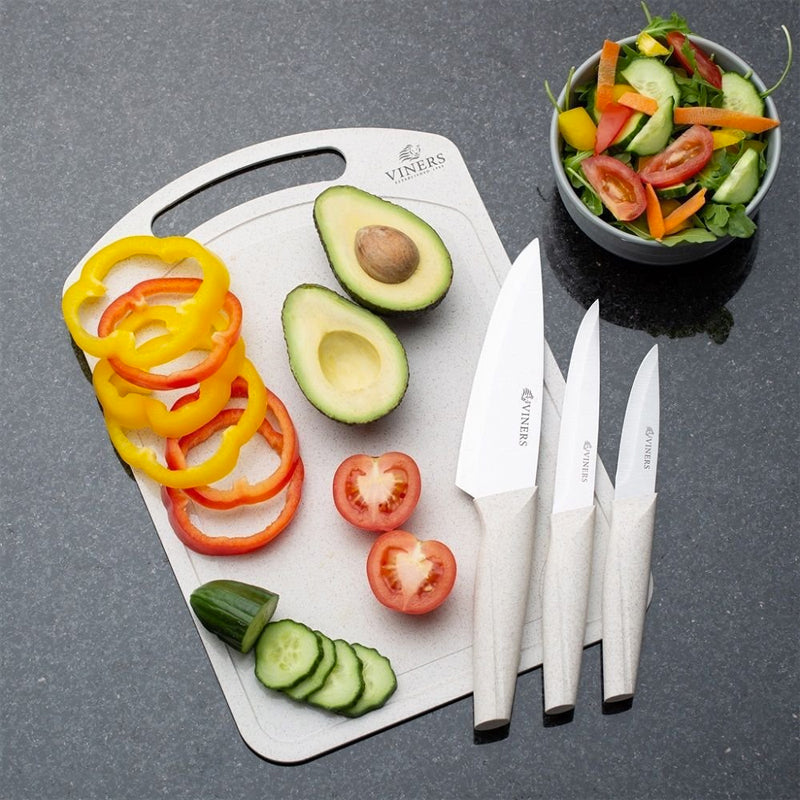 Set 3 Cuchillos con Tabla Organic