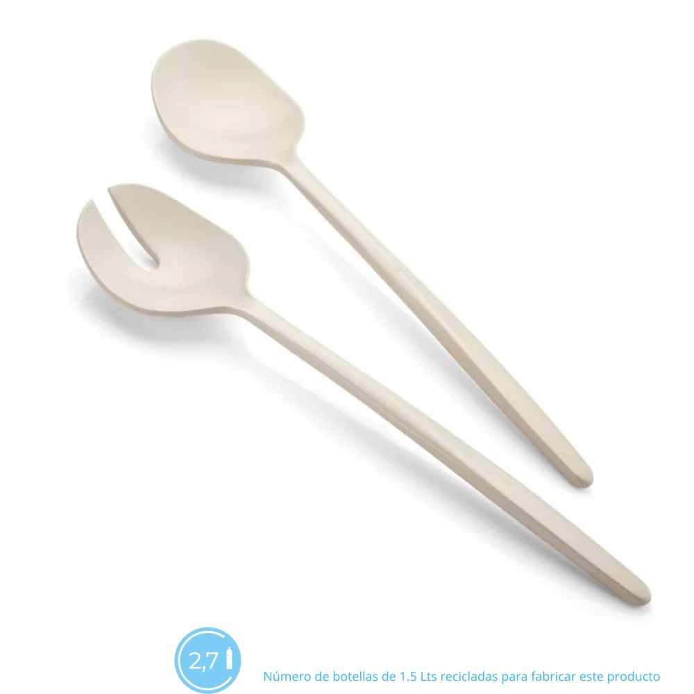 Set 2 Cucharas 'Tierra' Para Servir Color Blanco