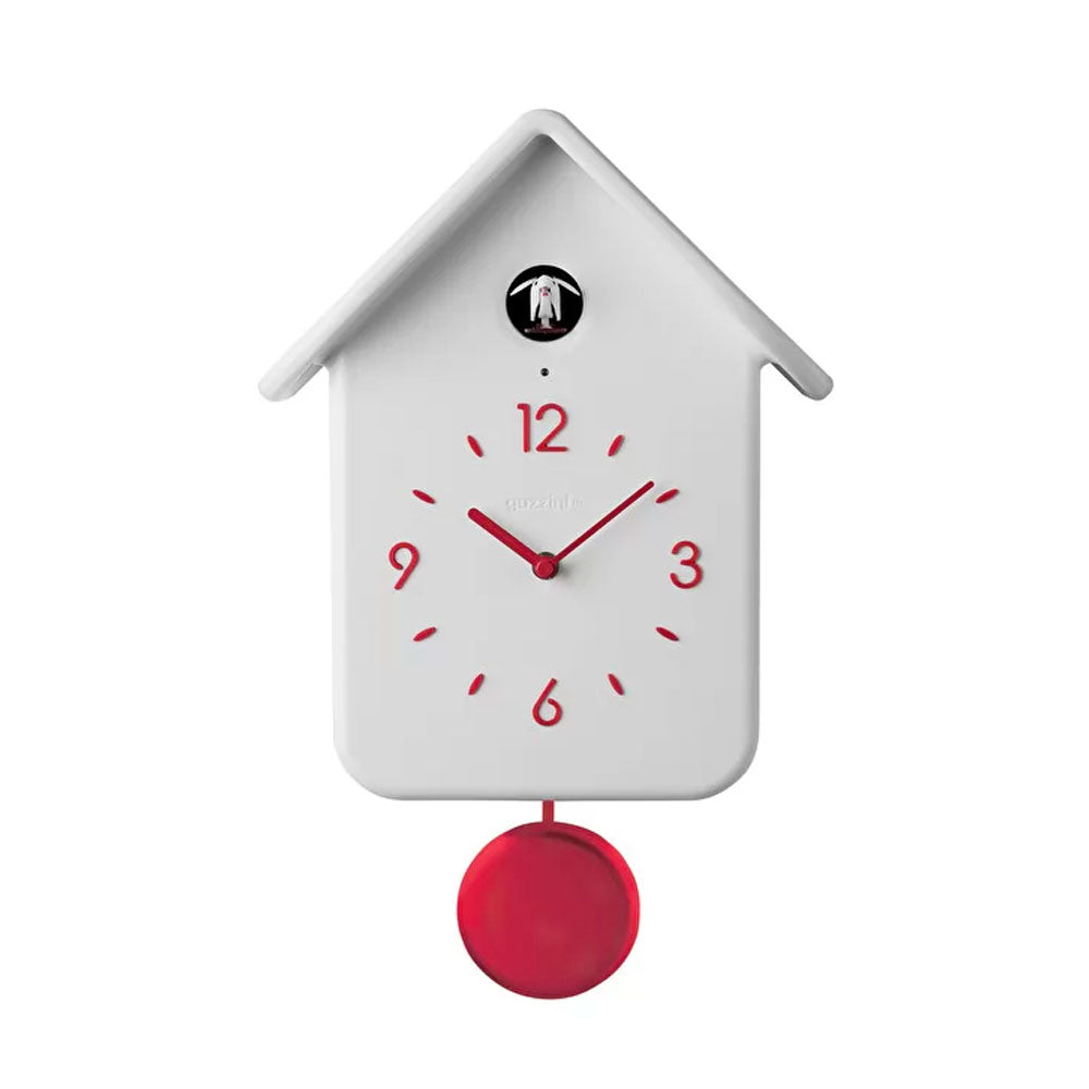 Reloj CuCkoo Blanco con Péndulo Rojo