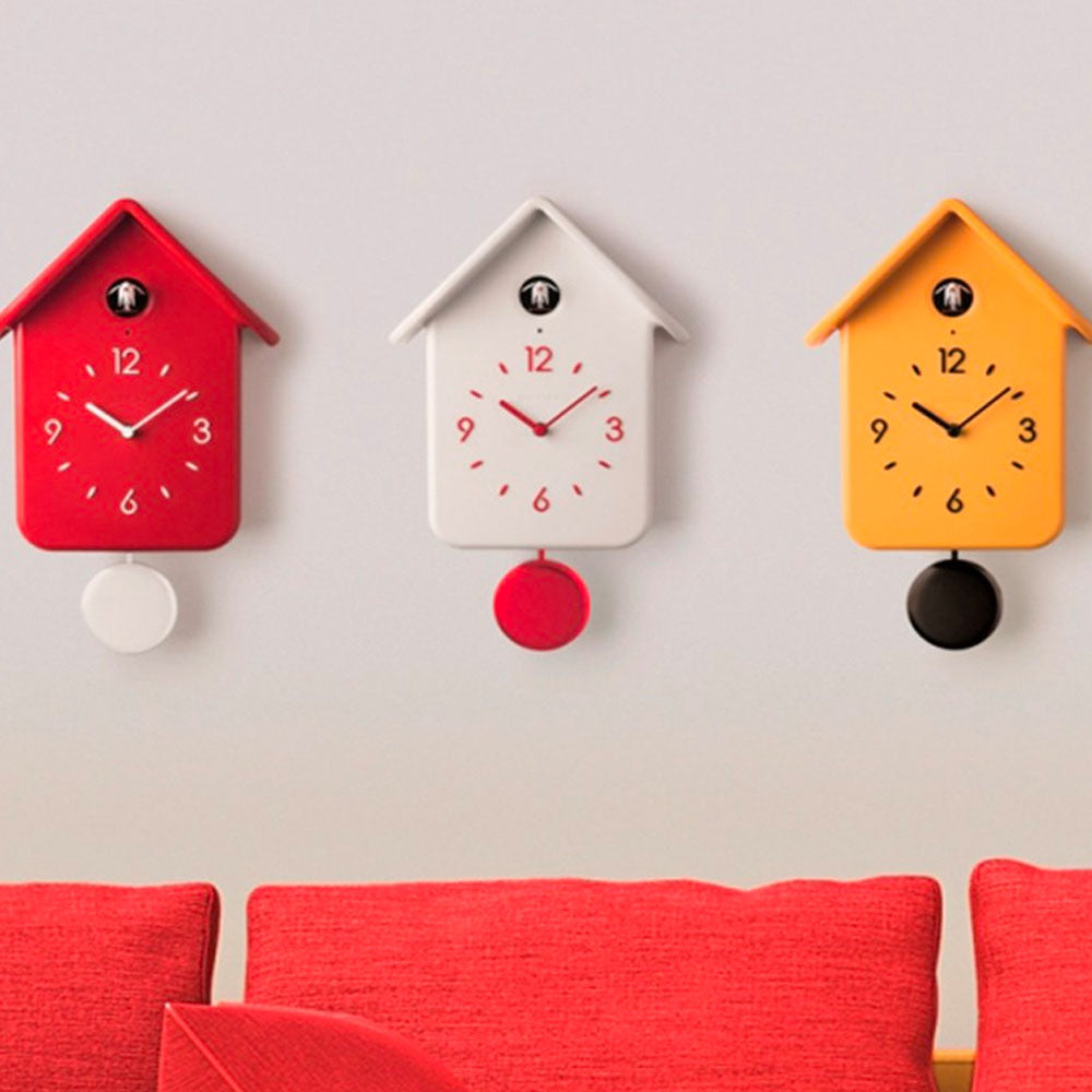 Reloj CuCkoo Blanco con Péndulo Rojo