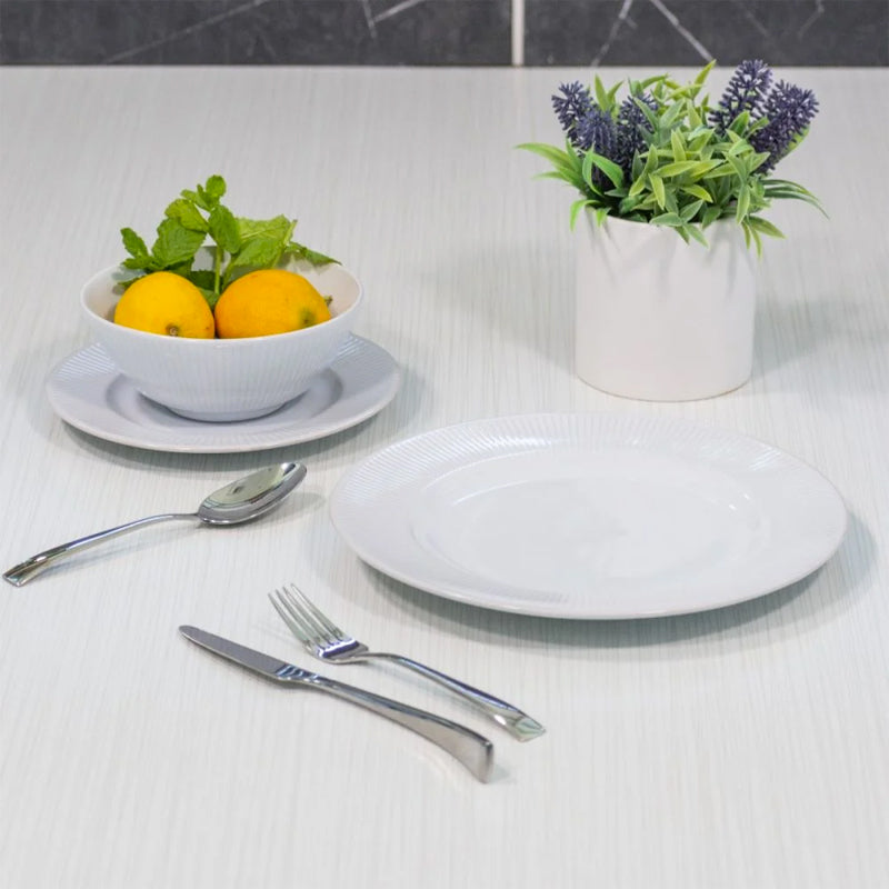 Plato Ensalada Linear Ensalada Blanco 21cms