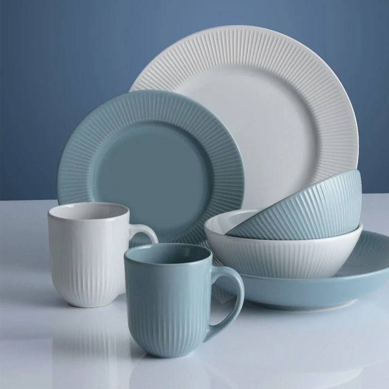 Plato Ensalada Linear Azul Pastel 21cms