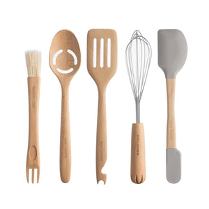 Cuchara Madera con Pinza para Rejilla Horno