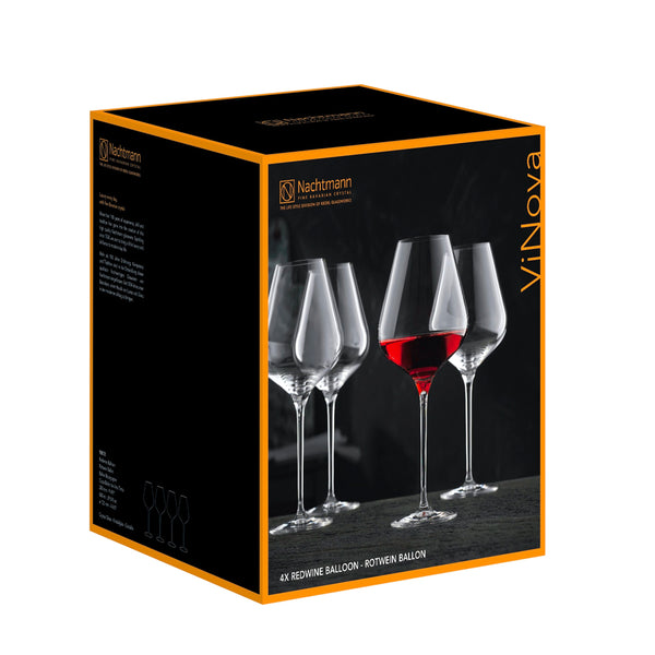 Set 4 Copas ViNOVA Burgundy Balloon