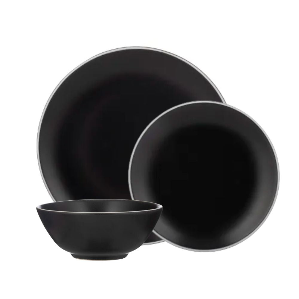 Juego Loza Classic Collection 12 Pzas Negro